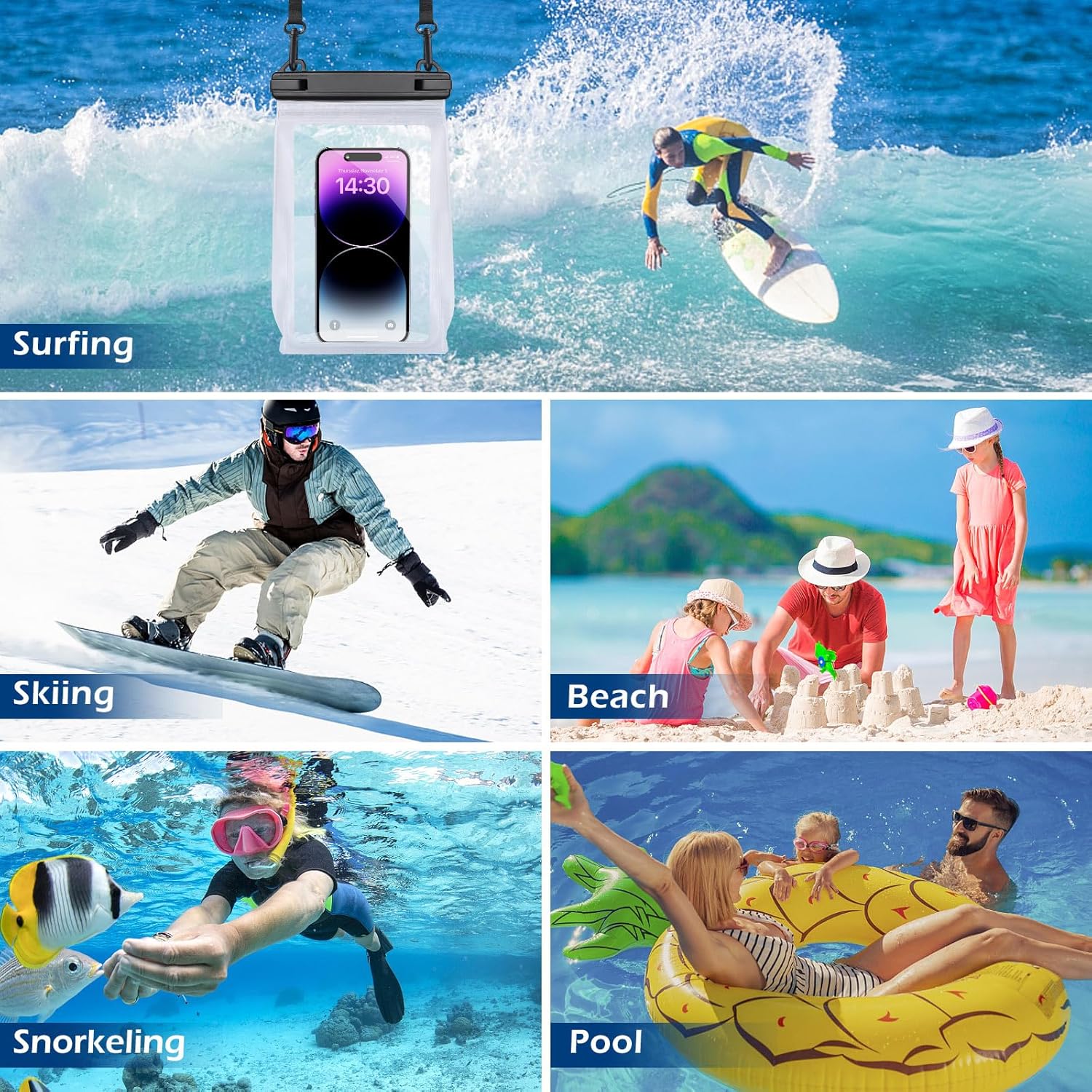 Thumbnail 6 de PEDVSTY Large Waterproof Phone Pouch with Sealing Strip: Floating IPX8 Dry Bag for All Phones