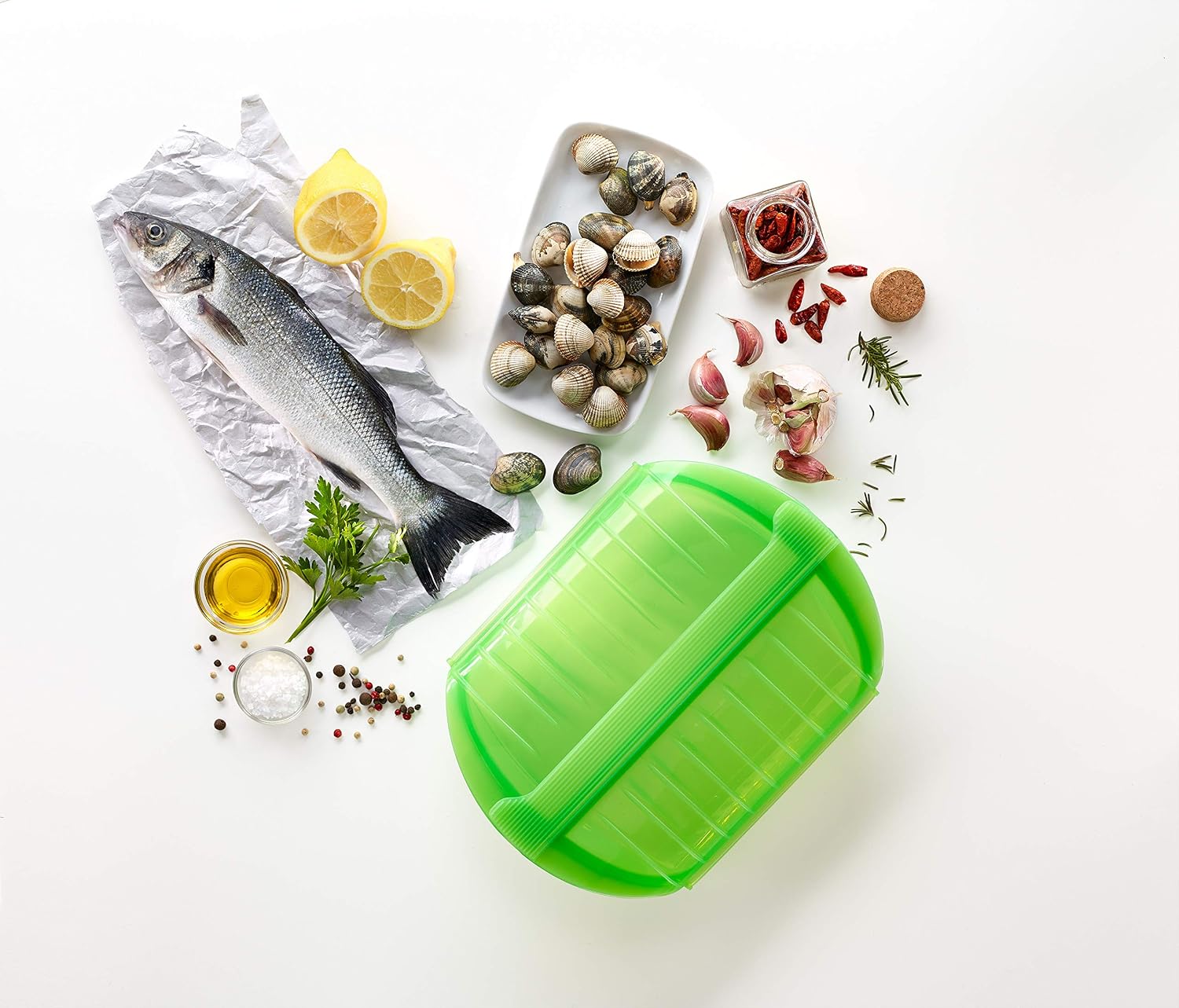 Detalle 2 de Lékué Estuche de vapor con bandeja 1400 ml para 3-4 personas 🥗