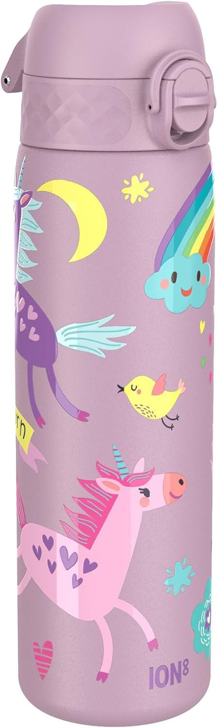 Thumbnail 5 de ion8 Trinkflasche 500 ml – auslaufsicher, einhändig zu öffnen, BPA-frei, spülmaschinenfest und klimaneutral (Einhorn-Design)