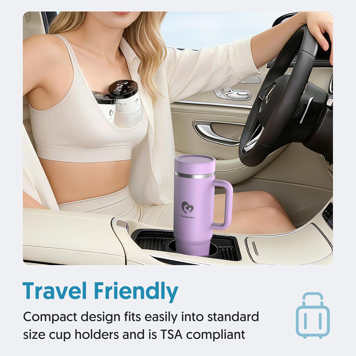 Thumbnail 3 de Bellababy Portable Breast Milk Cooler for Travel (Purple) with 18oz BPA-Free Bottle and 50oz Insulated Tumbler