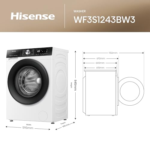 Detalle de Hisense front load washing machine 12kg