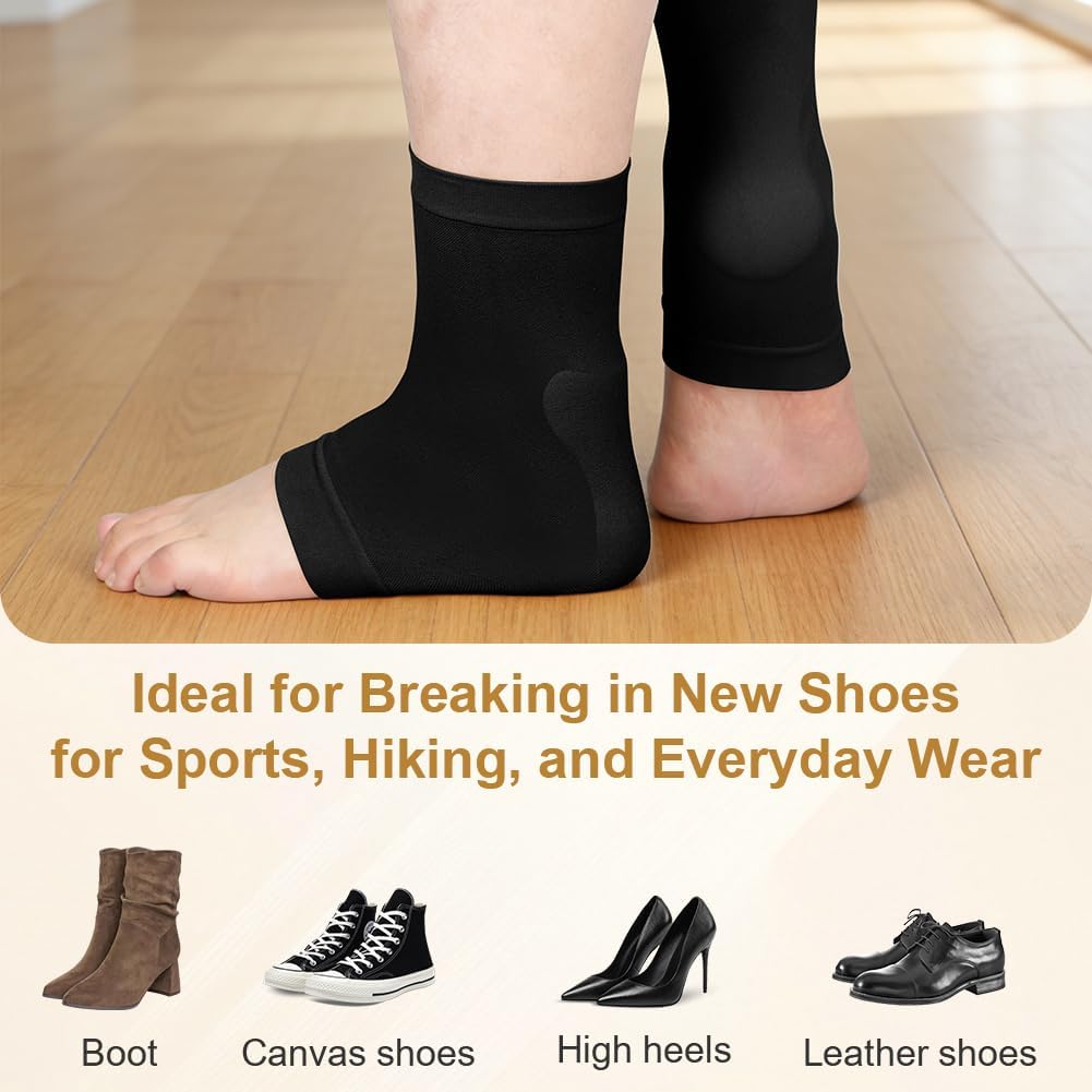 Detalle de Fefod Talon Tendinite Chaussettes de Protection – 2 paires avec coussinet de gel pour le tendon d’Achille