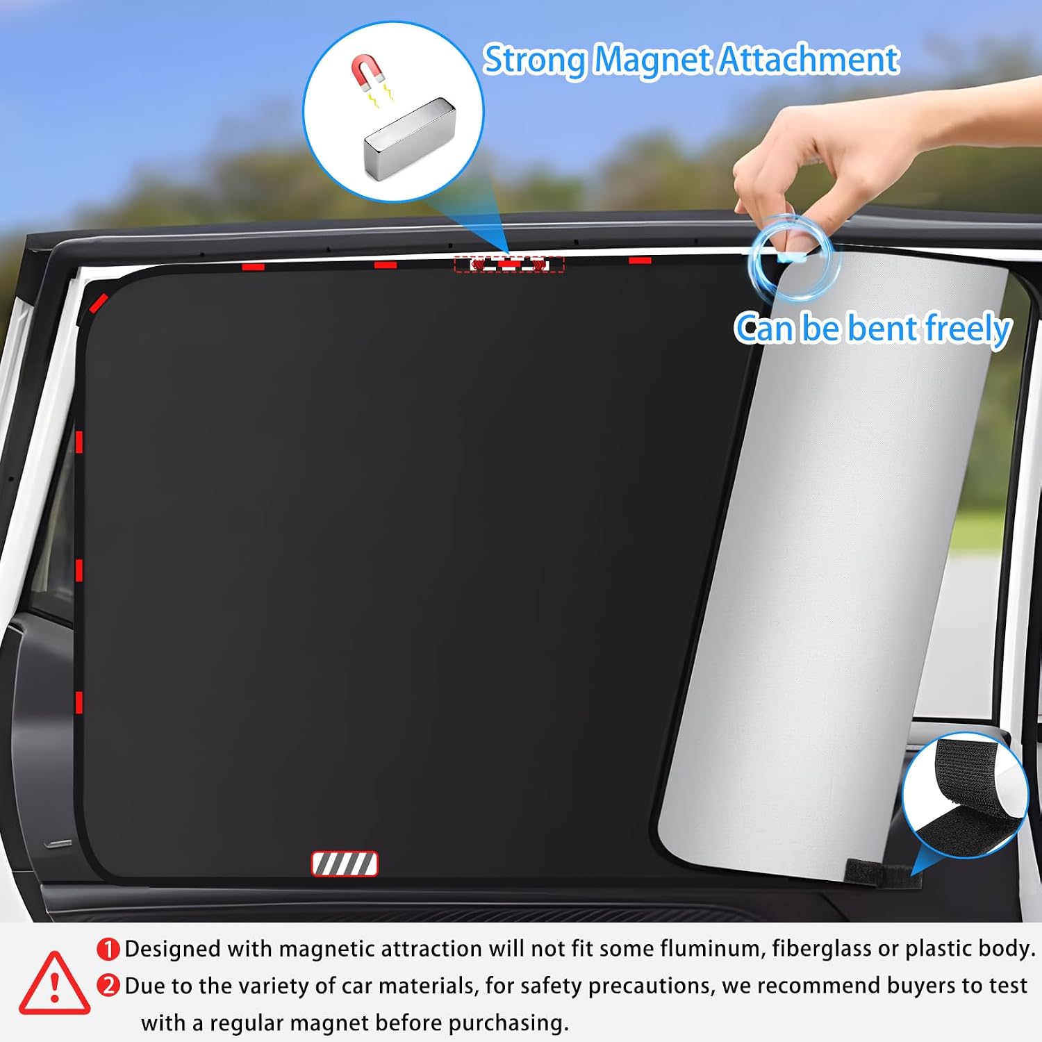 Detalle de XCBYT Sonnenschutz Auto Seitenscheibe Magnetisch – 4er Set