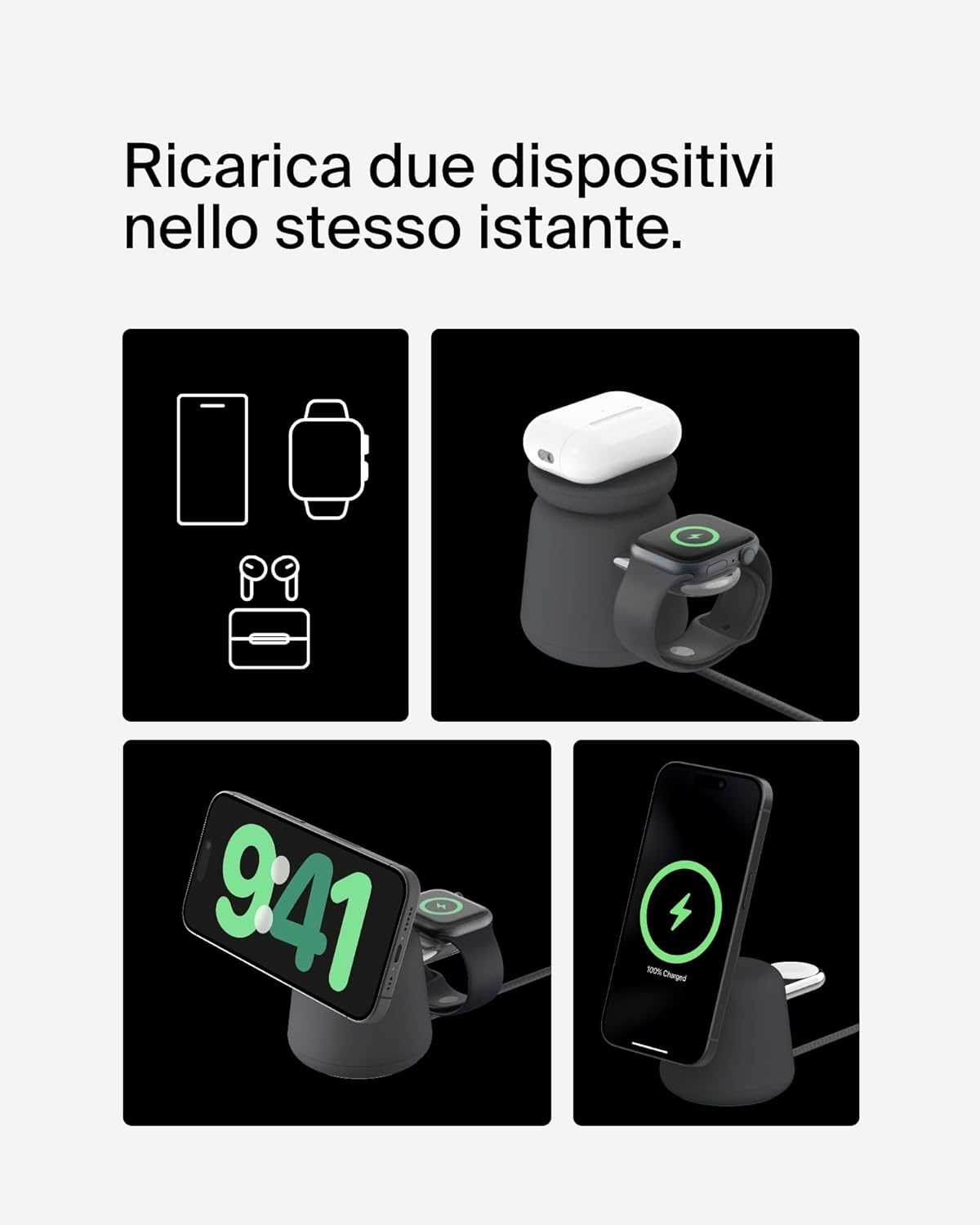 Detalle de Belkin BoostCharge wireless 2 in 1 Qi2 15 W