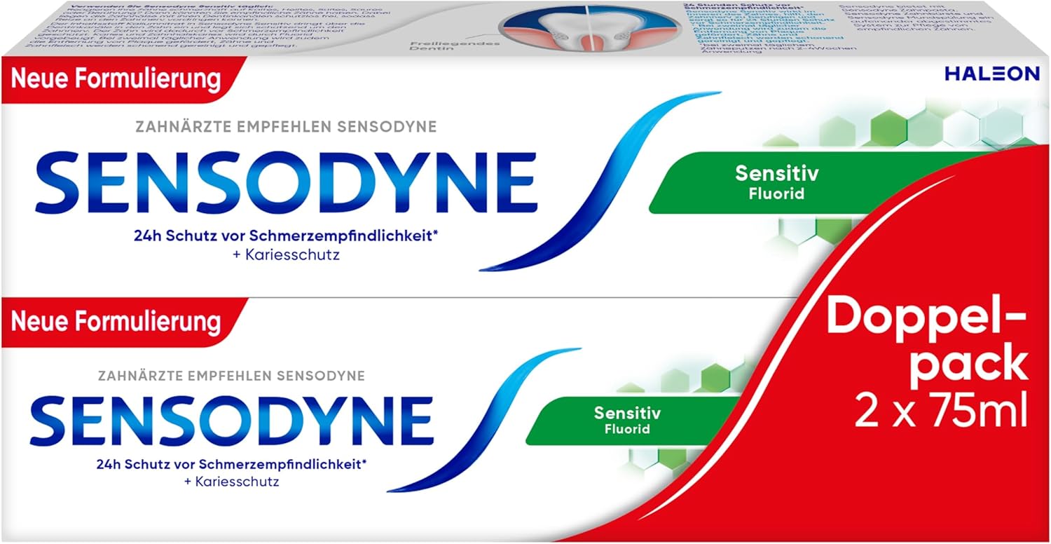Thumbnail 6 de Sensodyne Sensitiv Fluorid Zahnpasta 75 ml – tägliche Prophylaxe bei schmerzempfindlichen Zähnen