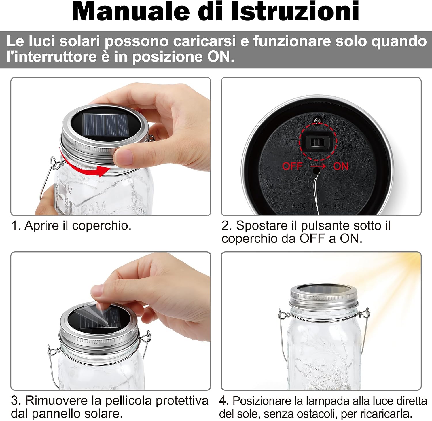 Thumbnail 4 de Luci Solari Giardino - Set da 3 lampade LED 30 LED impermeabili, stile barattolo di Natale per esterno