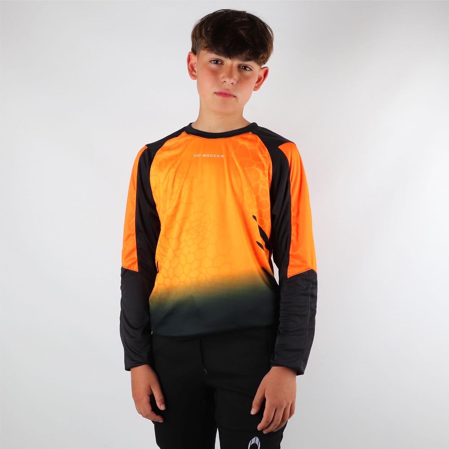 Detalle de HO Soccer Kid Keeper Set Deep-sea Orange – dziecięcy komplet bramkarski z wyściółką