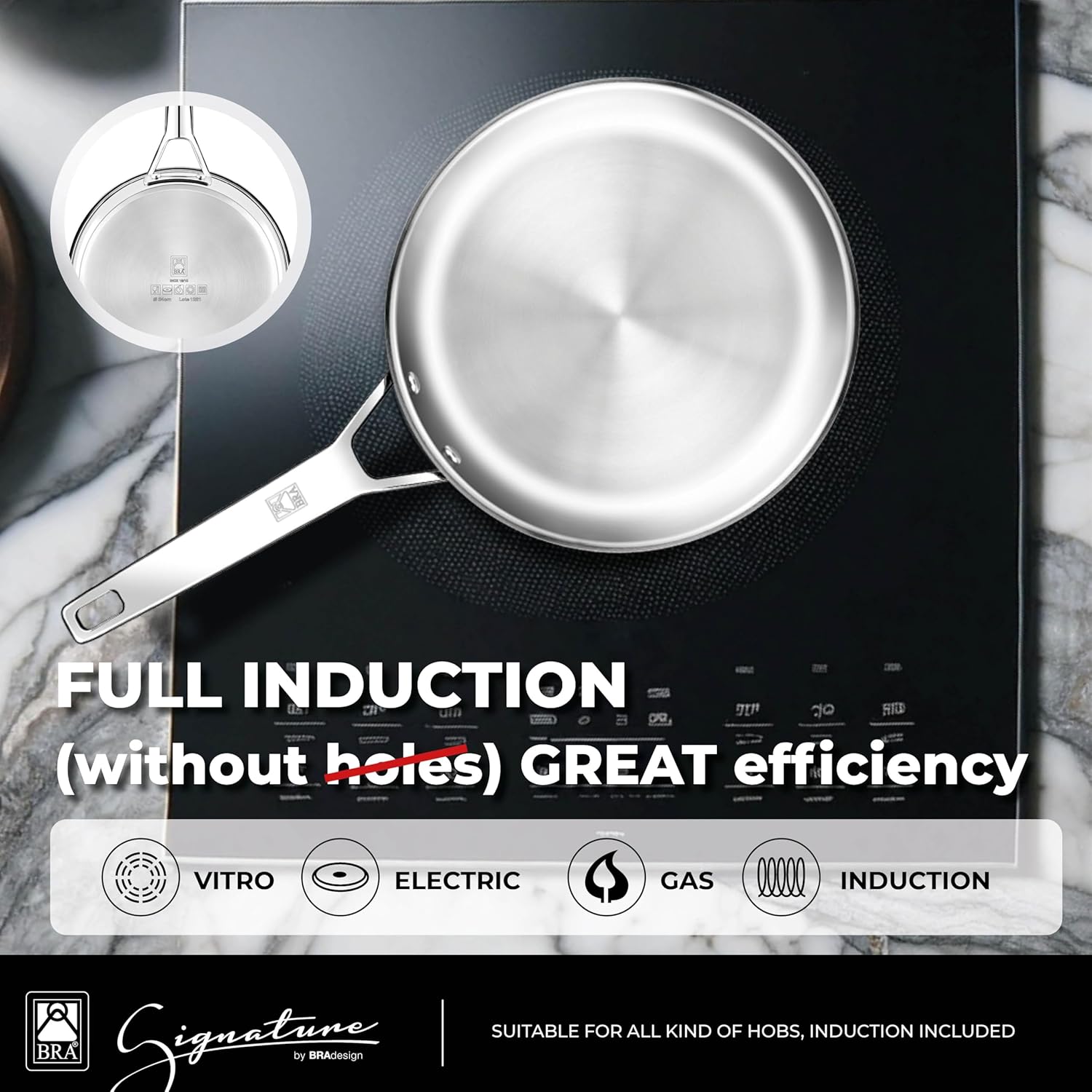 Thumbnail 1 de BRA Signature | Guisera 28 cm Acero Inoxidable