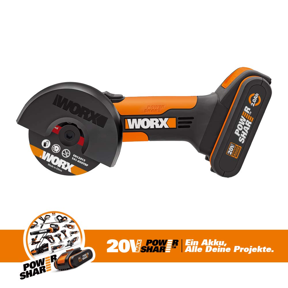 Thumbnail 6 de WORX WX801 Smerigliatrice angolare professionale 18V (20V MAX) da 76 mm, 1 batteria 2Ah e dischi inclusi