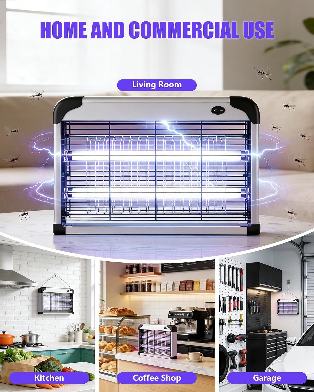 Thumbnail 5 de Sereniton 30W UV Mosquito Killer, 4000V Fly Zapper with All-Metal Body