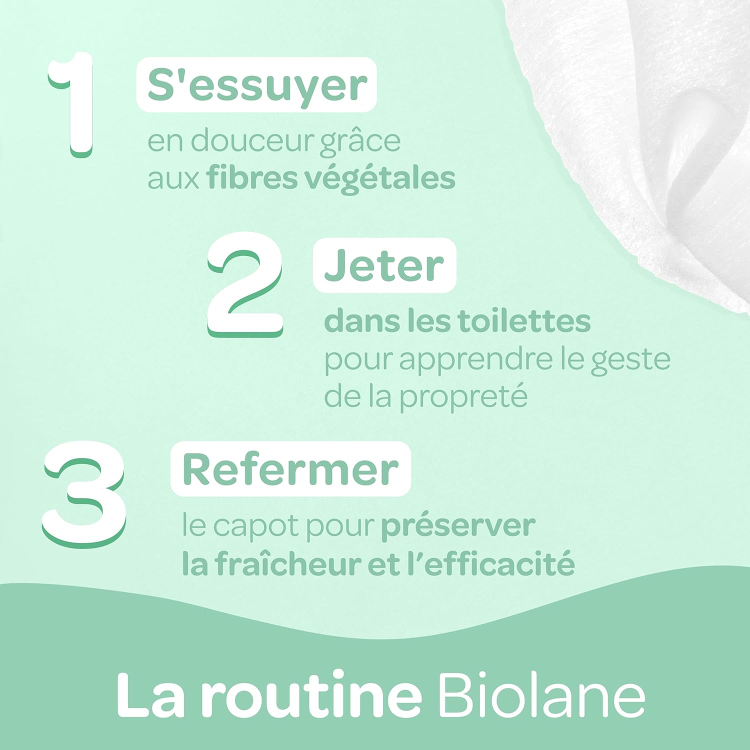 Thumbnail 3 de Biolane Papier toilette humide – Lot de 5 paquets (54 feuilles) – Fibres végétales, dès la naissance