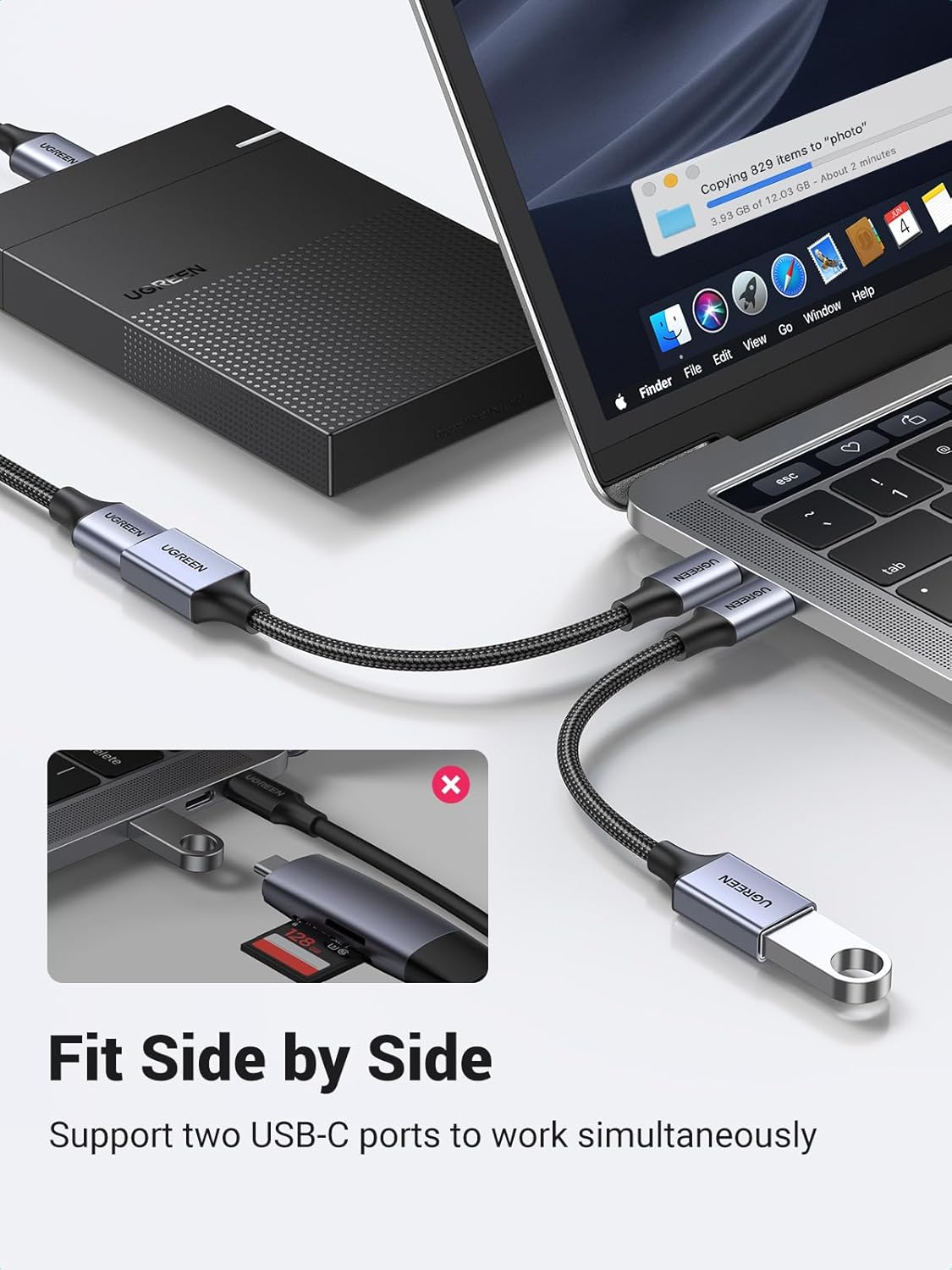 Detalle 1 de UGREEN USB C to USB Adapter 10Gbps