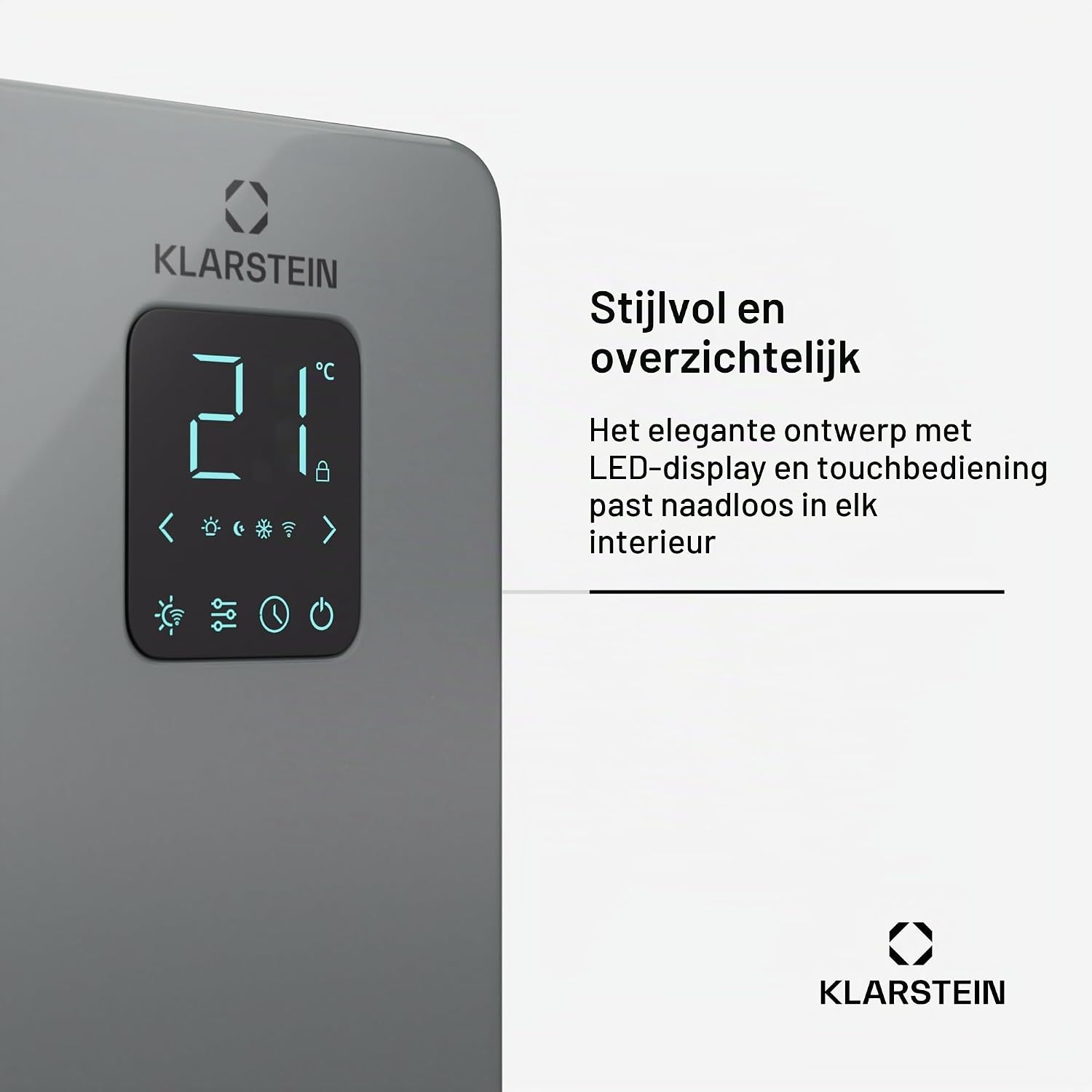 Detalle de KLARSTEIN Bansin Smart convectorkachel 1500 W met appbediening