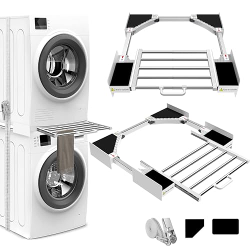NIUXX Cadre intermédiaire avec corde à linge – support compact pour lave-linge et sèche-linge