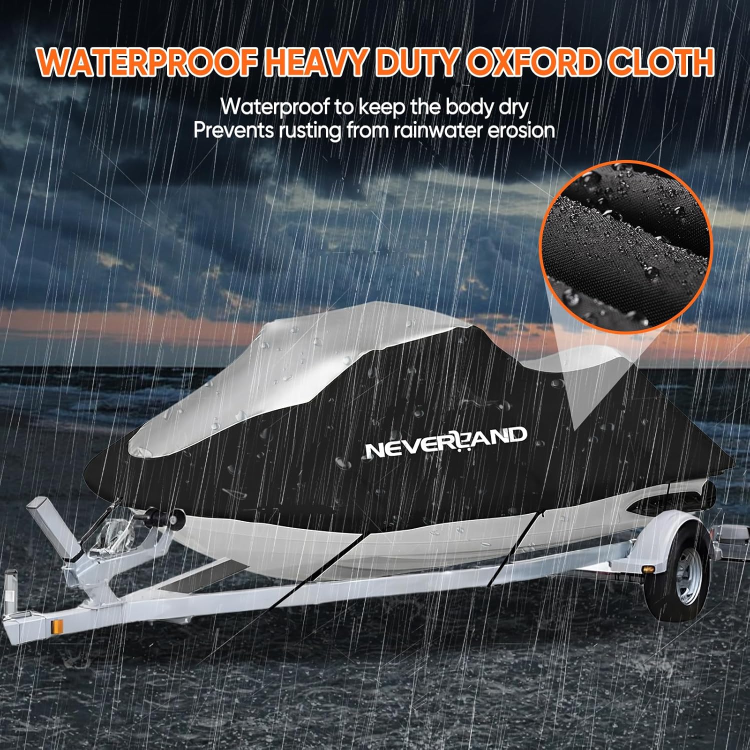 Thumbnail 2 de Jet Ski Cover (Trailerable, UV-Resistant & Waterproof) for PWC Lengths 115–120 in