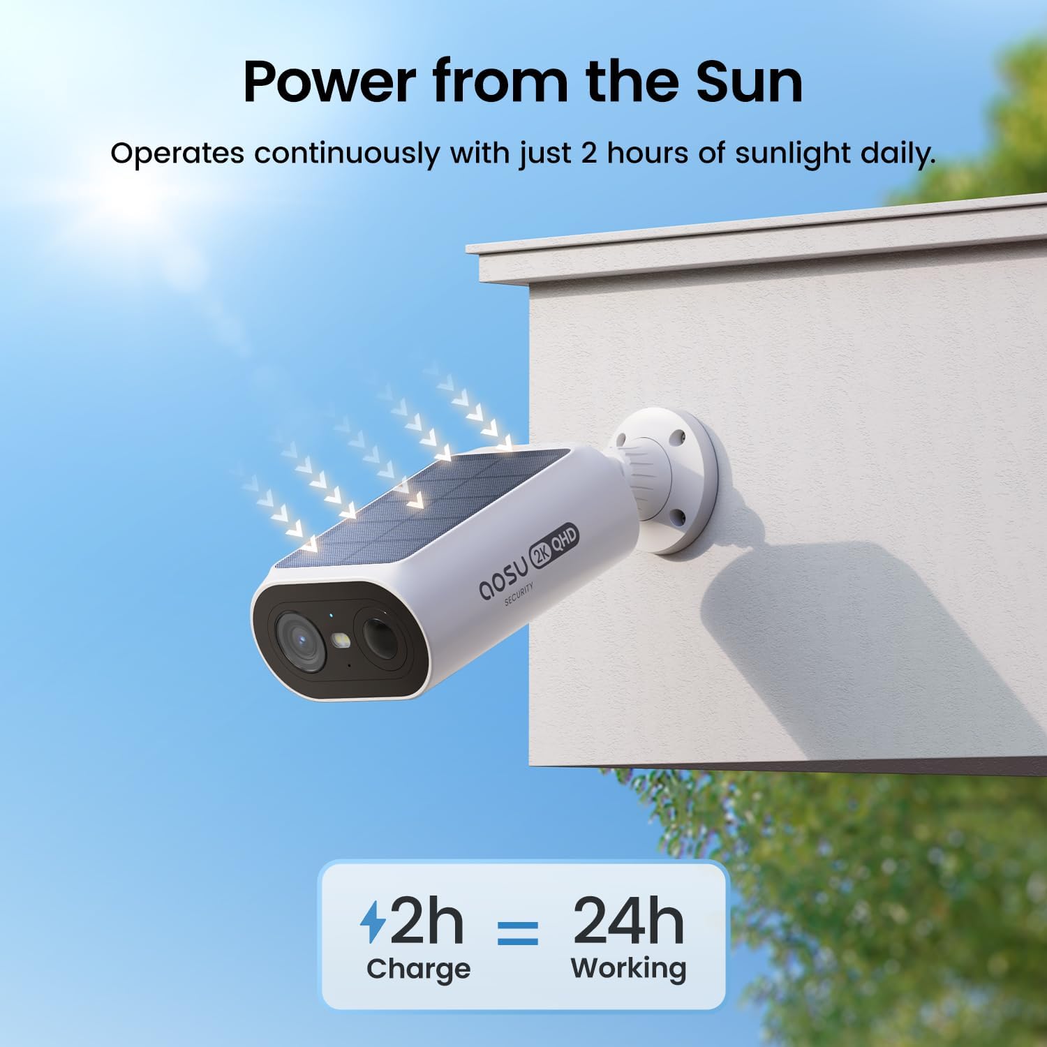 Thumbnail 5 de aosu 2K Security Camera Outdoor Wireless, 2-Cam Kit with aosuBase (Solar-Powered, No Monthly Fee, Local 32GB Storage)