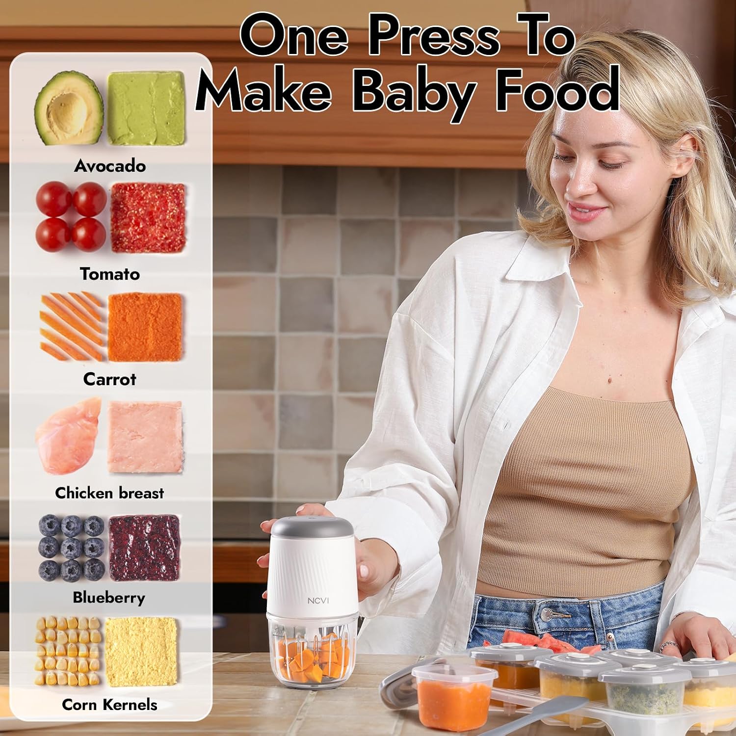 Detalle 2 de NCVI Mini Baby Food Maker with 8 blades