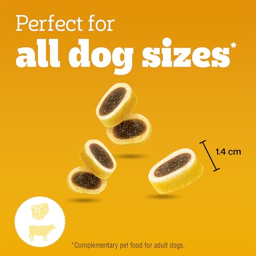 Detalle de Pedigree Tasty Minis Adult Dog Treats Cheese & Beef Nibbles 140g – Pack of 8