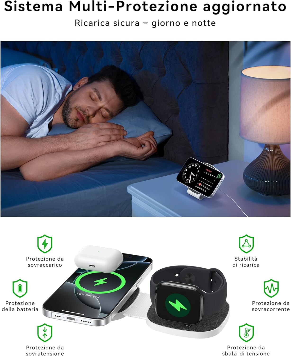 Thumbnail 6 de Caricatore Wireless 2 in 1 MagSafe: Stazione di Ricarica Pieghevole per iPhone, Apple Watch e AirPods