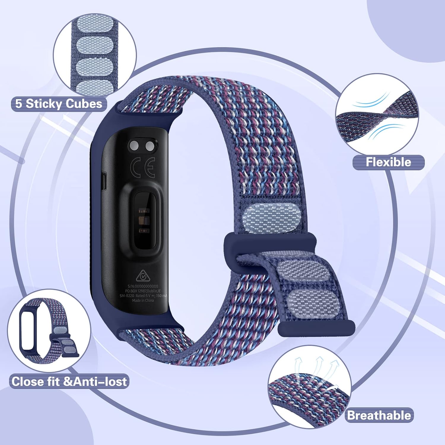 Detalle de TumpCez Solo Loop Nylon Strap for Samsung Galaxy Fit 2
