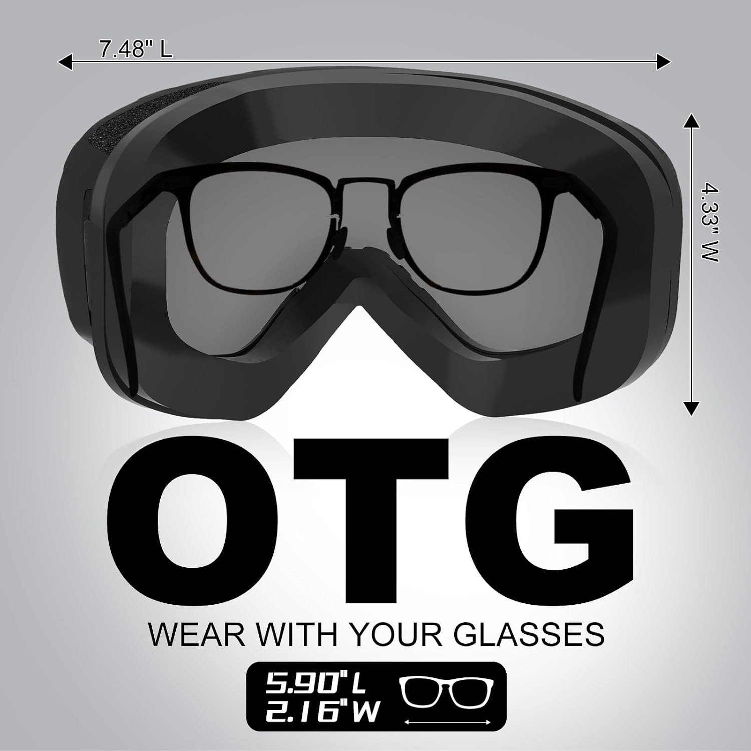 Detalle 2 de GlaRid OTG Ski Goggles UV protection