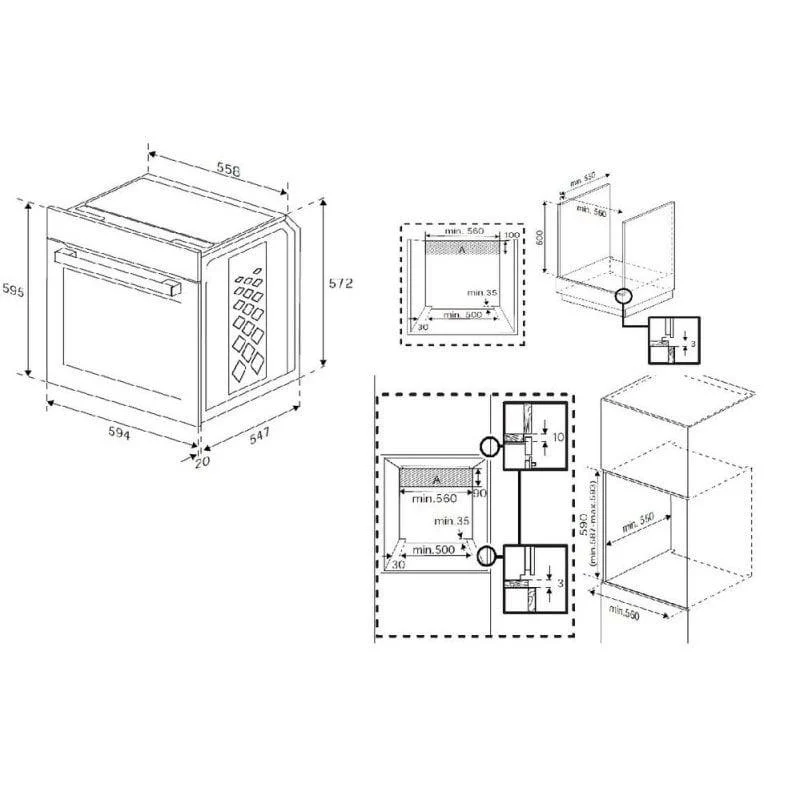 Detalle 2 de Horno Multifunción Beko bPRO 500 BBIE18302XFPS-1 72 L con Pirolítico y Pantalla Táctil