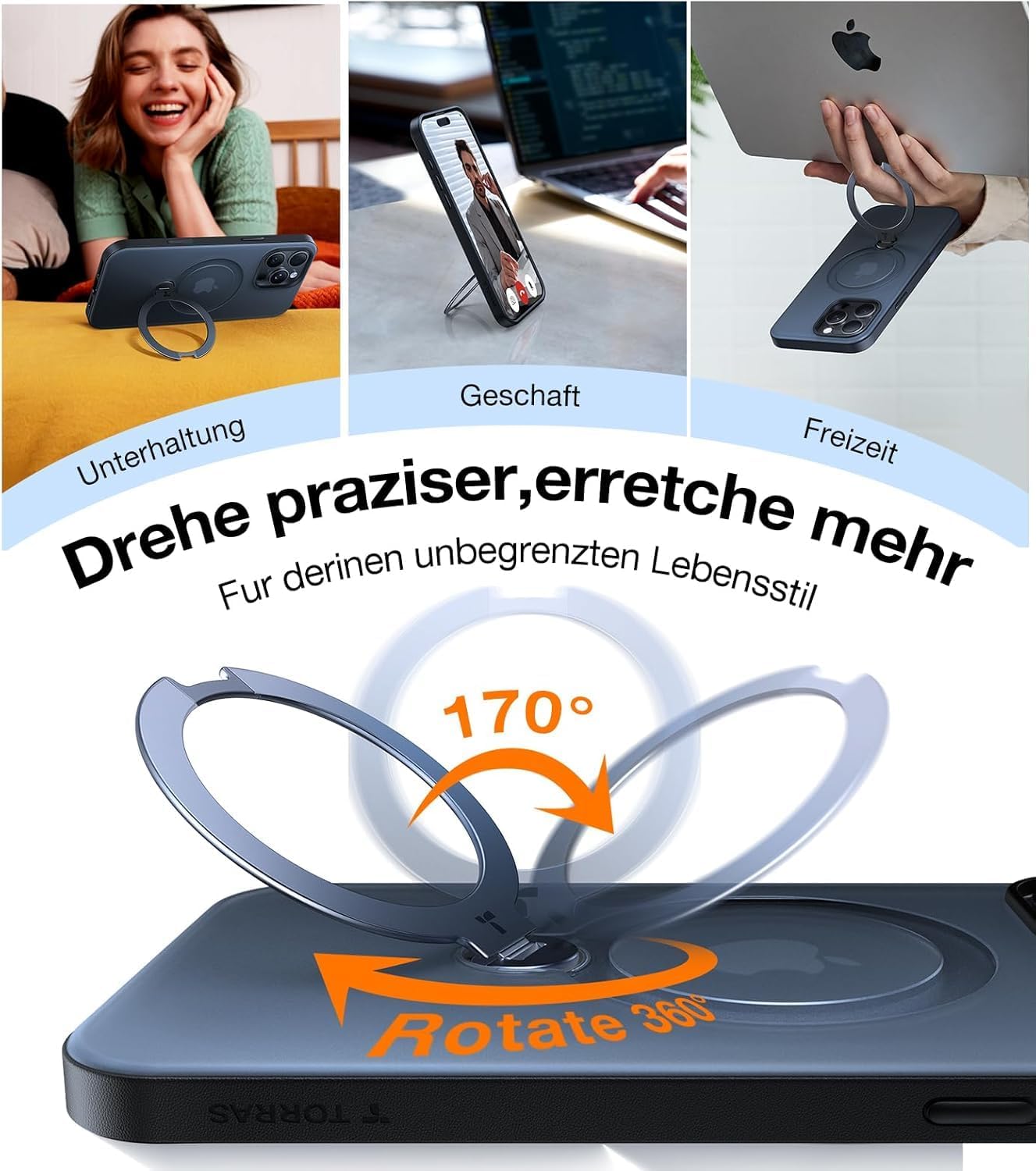 Detalle de TORRAS Ostand Q3 Spin iPhone 16 Pro Hülle