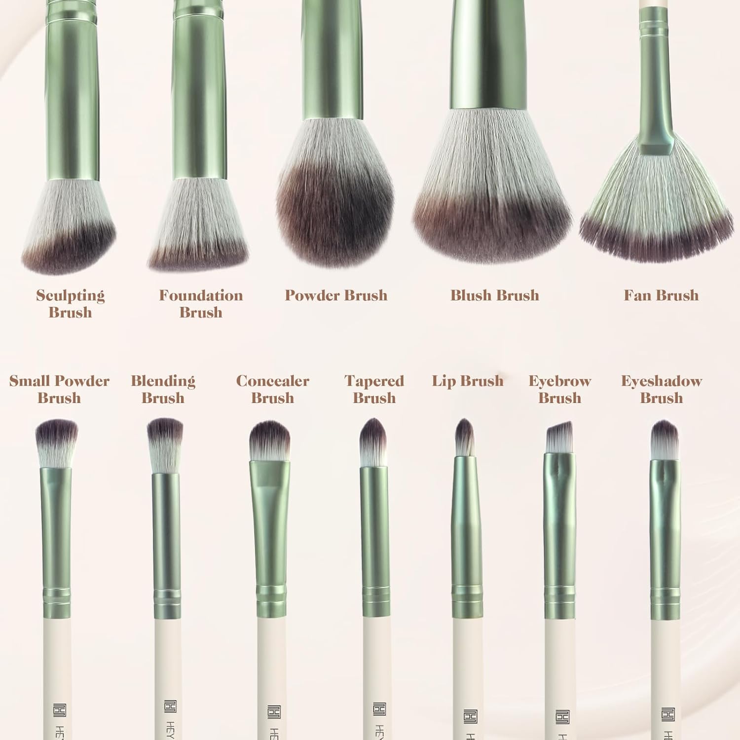 Detalle de HEYMKGO Pinselset Makeup 12-teilig – Profi-Makeup-Pinsel mit Reisetasche
