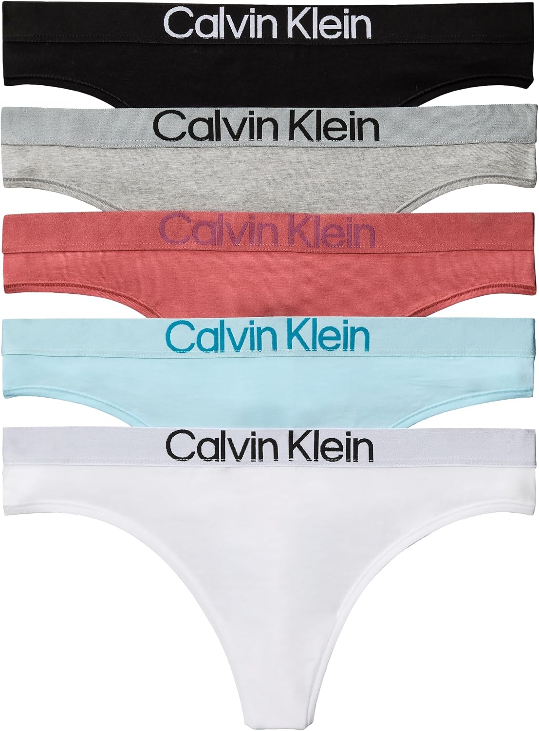 Detalle de Calvin Klein Women's Thong 5pk Lv00qd5331 Thongs – Minimalist Comfort for Everyday Wear