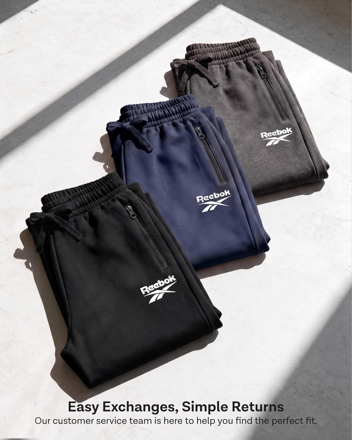 Detalle 2 de Reebok Boys' Fleece Joggers, 3-Pack