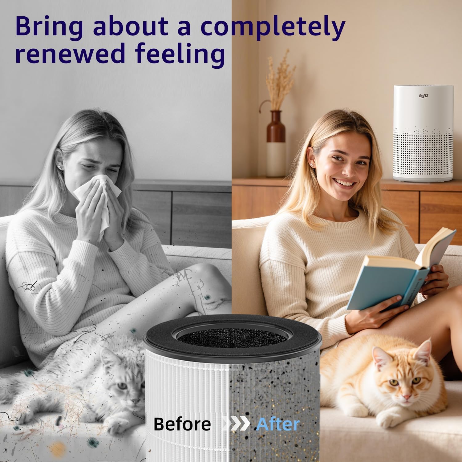 Thumbnail 5 de Bedroom H13 HEPA Air Purifier (H13 HEPA, 3-stage filtration, 12db sleep mode, 3 speeds)