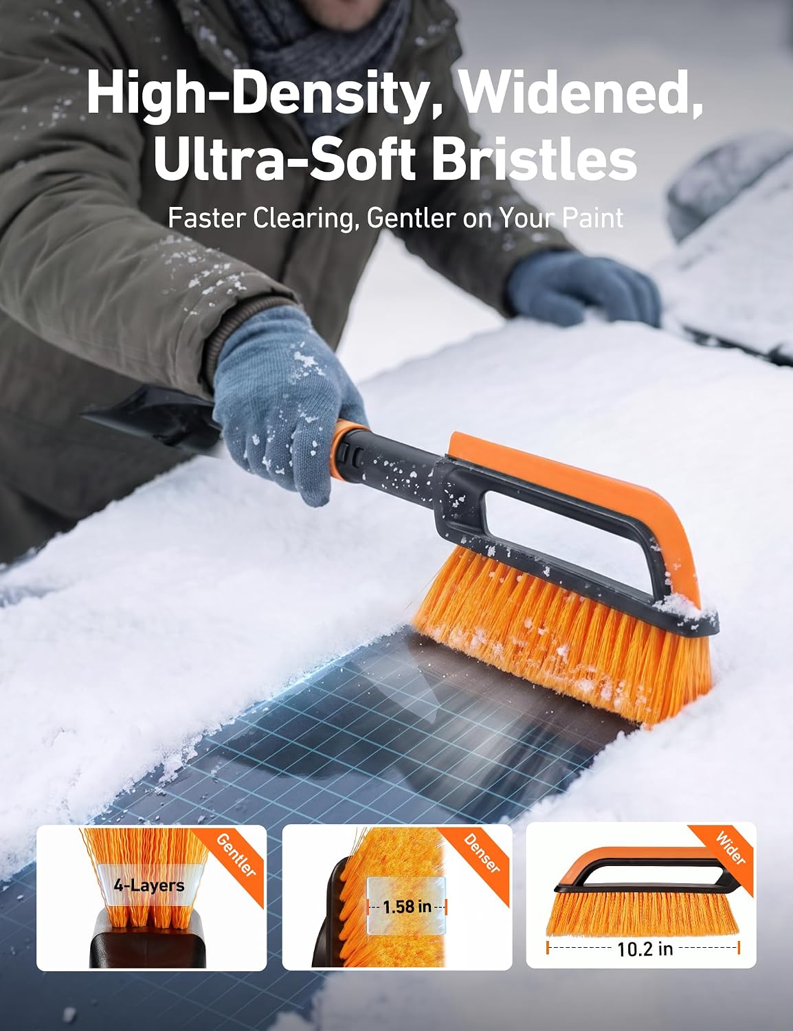 Detalle de AstroAI Snow Brush and Ice Scraper, 27-Inch