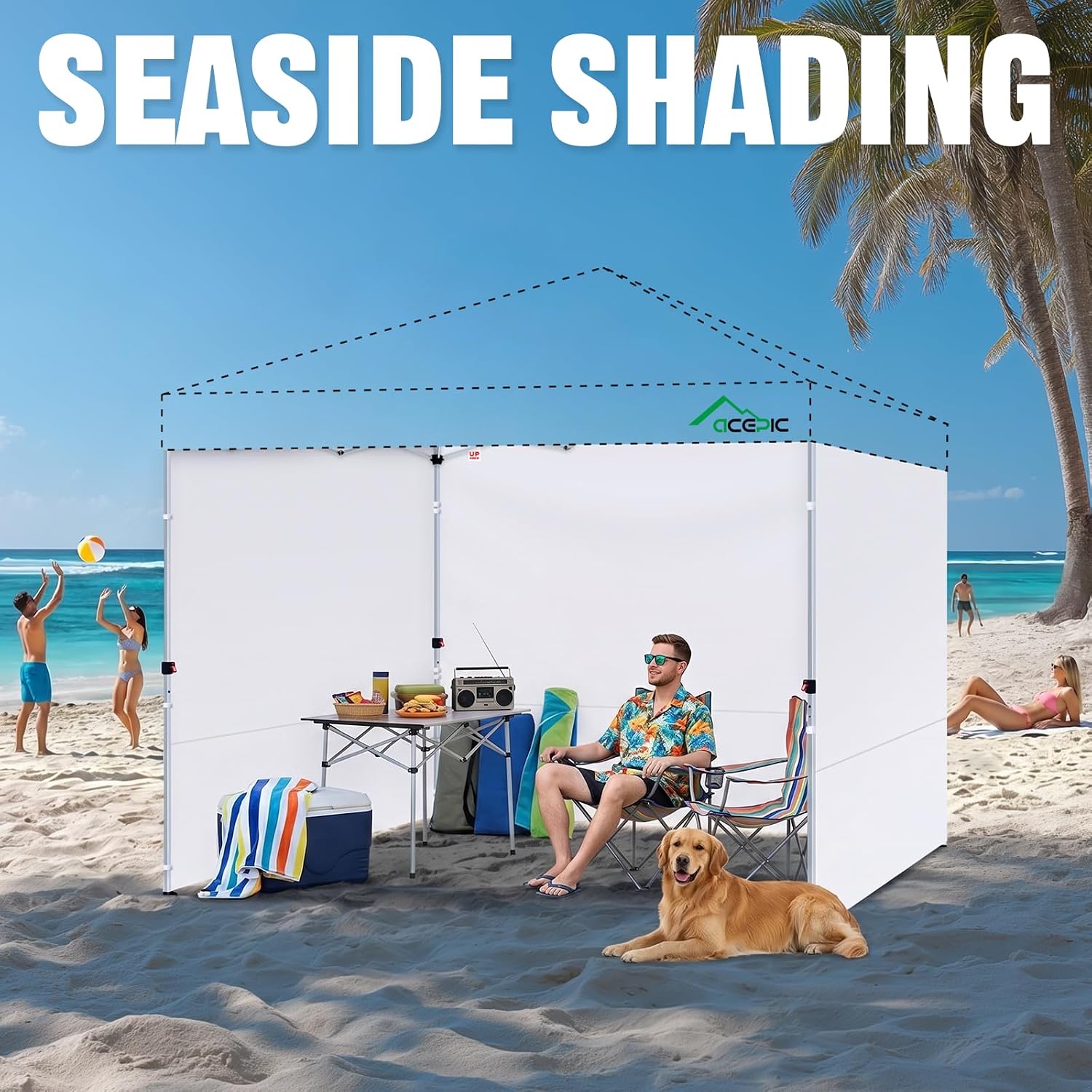 Thumbnail 6 de Acepic acp02w 10x10 Canopy Sidewalls, White Waterproof Polyester, 3-Pack