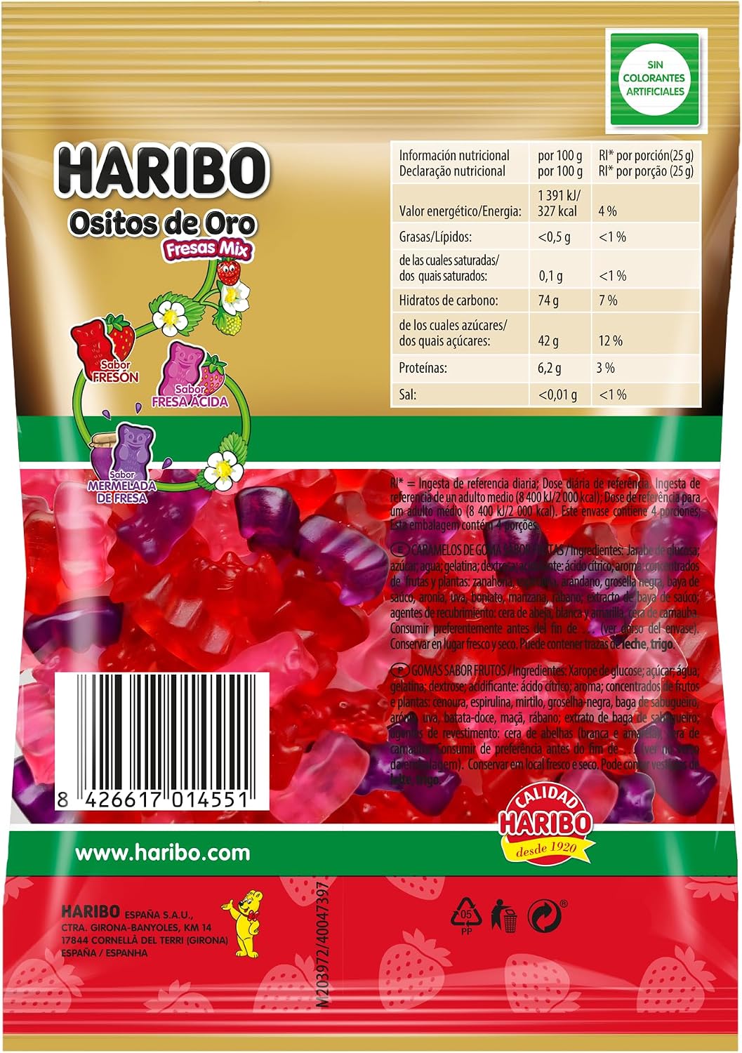 Detalle 2 de Ositos de Oro Fresas Mix 🍓 1kg