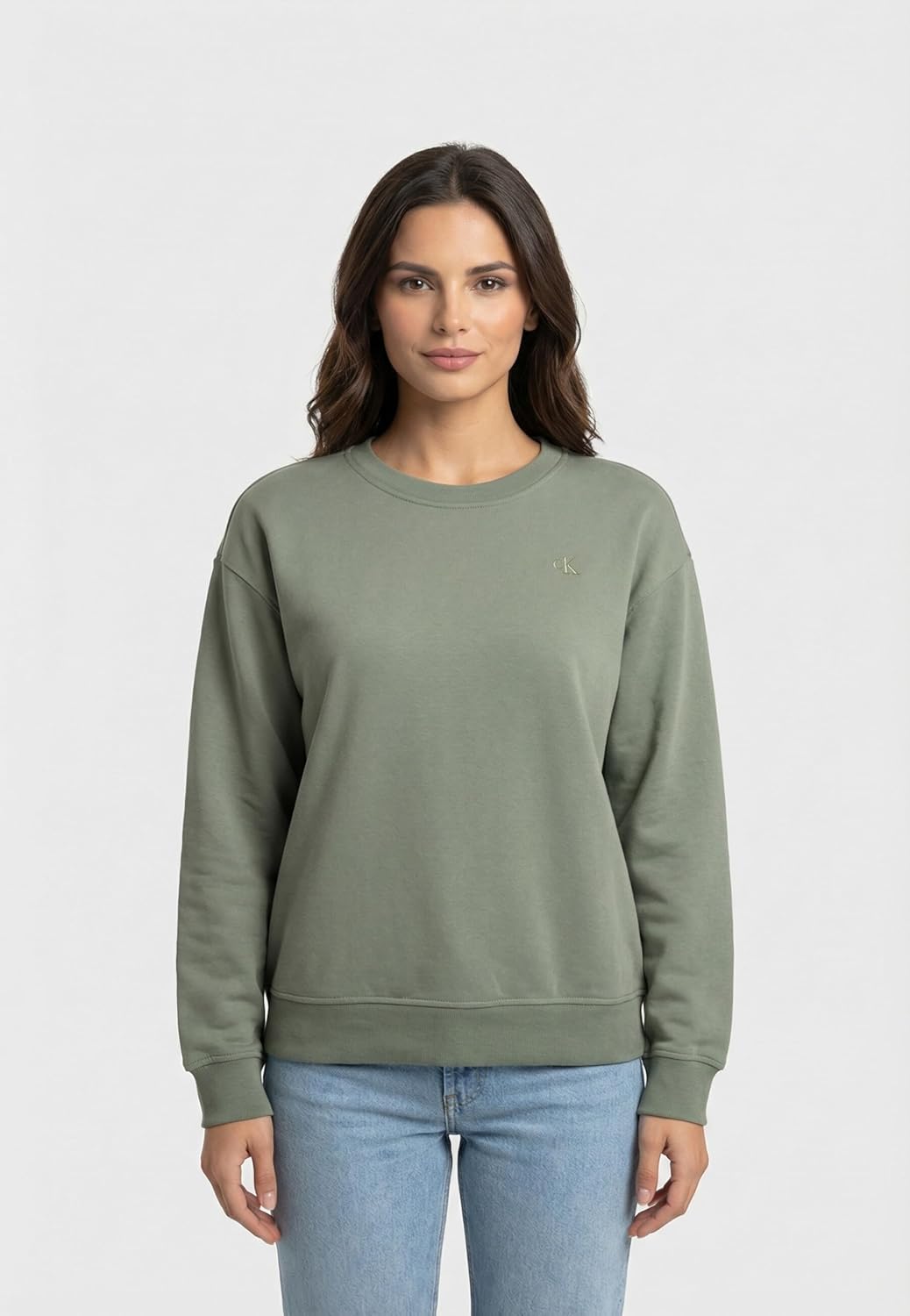 Detalle de Sweat d’intérieur femme Calvin Klein Archive Logo en French Terry col ras-du-cou