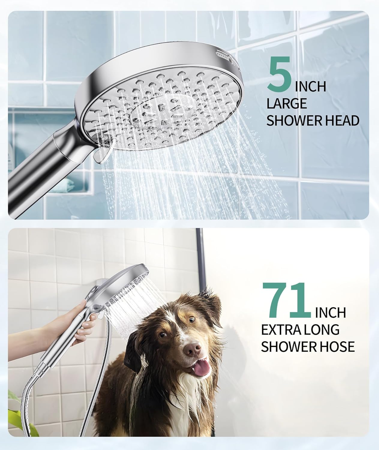 Thumbnail 5 de SR SUN RISE Filtered Shower Head with Handheld High Pressure, 9-Spray Modes & Detachable Design (Chrome)