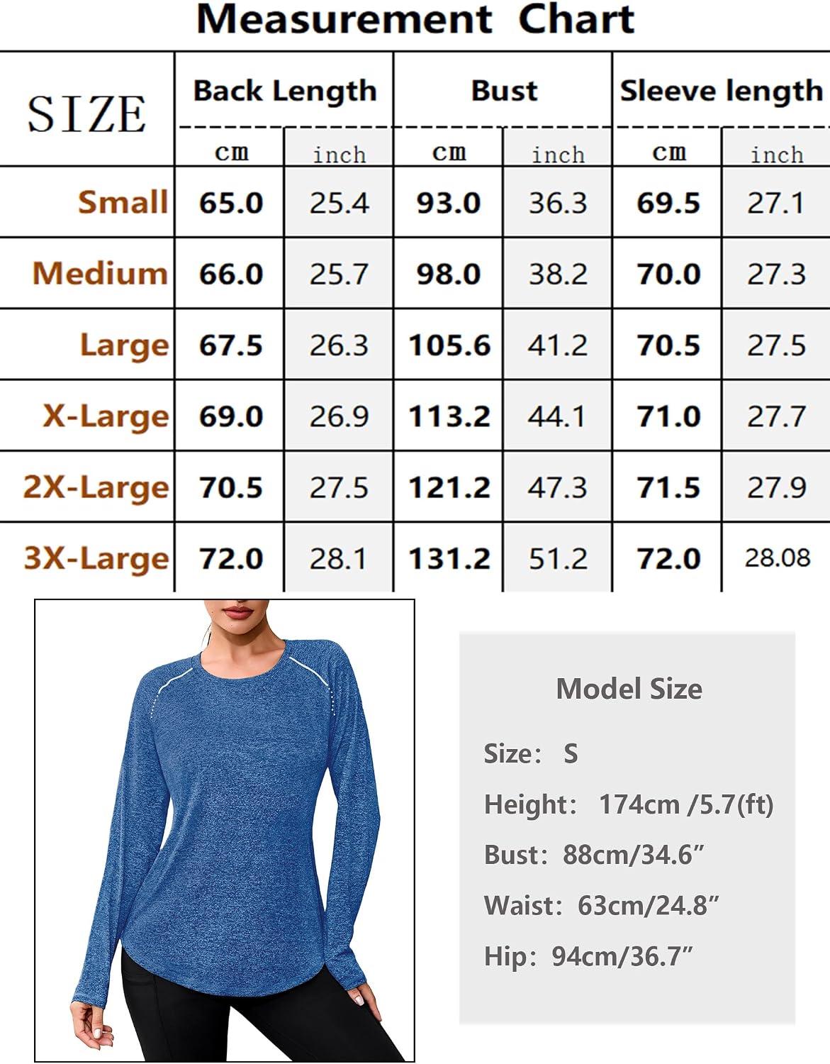 Detalle de Gyabnw T-shirt sport femme à manches longues col V, séchage rapide et détails réfléchissants