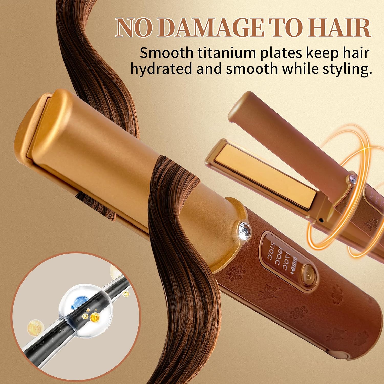 Detalle 2 de Cordless Hair Straighteners 5000mAh portable flat iron