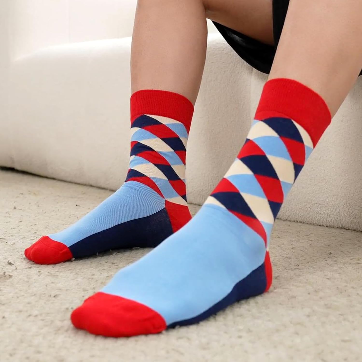 Detalle 2 de Novelty combed cotton crew socks 12 pack