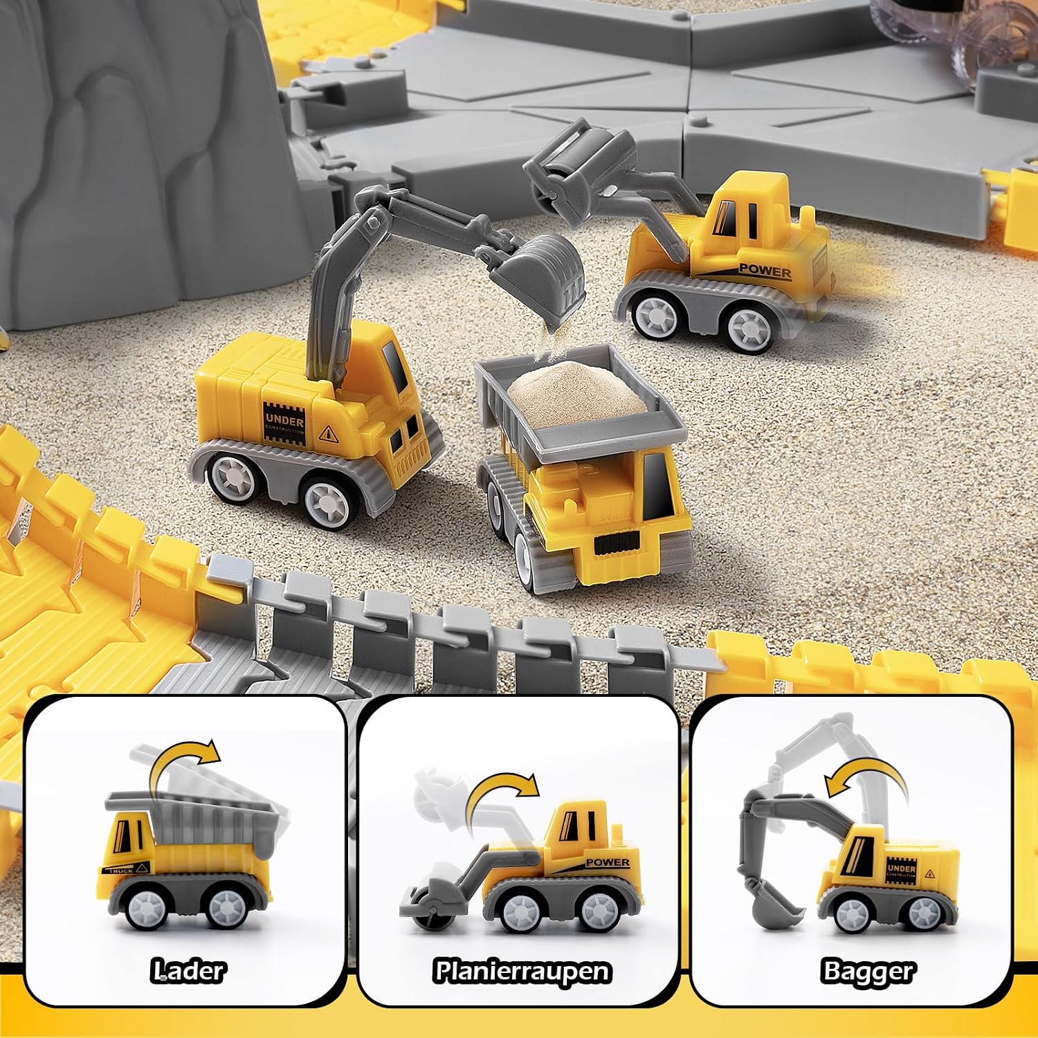 Thumbnail 4 de Autorennbahn 264 Teile DIY Rennbahn für Kinder