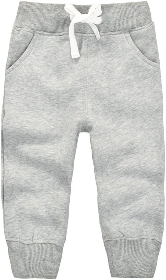 Detalle de CuteOn unisex kids elastic waist cotton warm trousers (1–5 years)