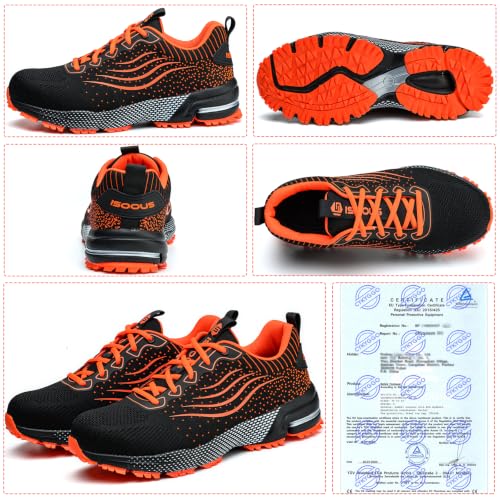 Detalle de CYKYGGO Scarpe Antinfortunistiche Arancione EU 42: sicurezza e comfort per chi lavora in ambienti esigenti