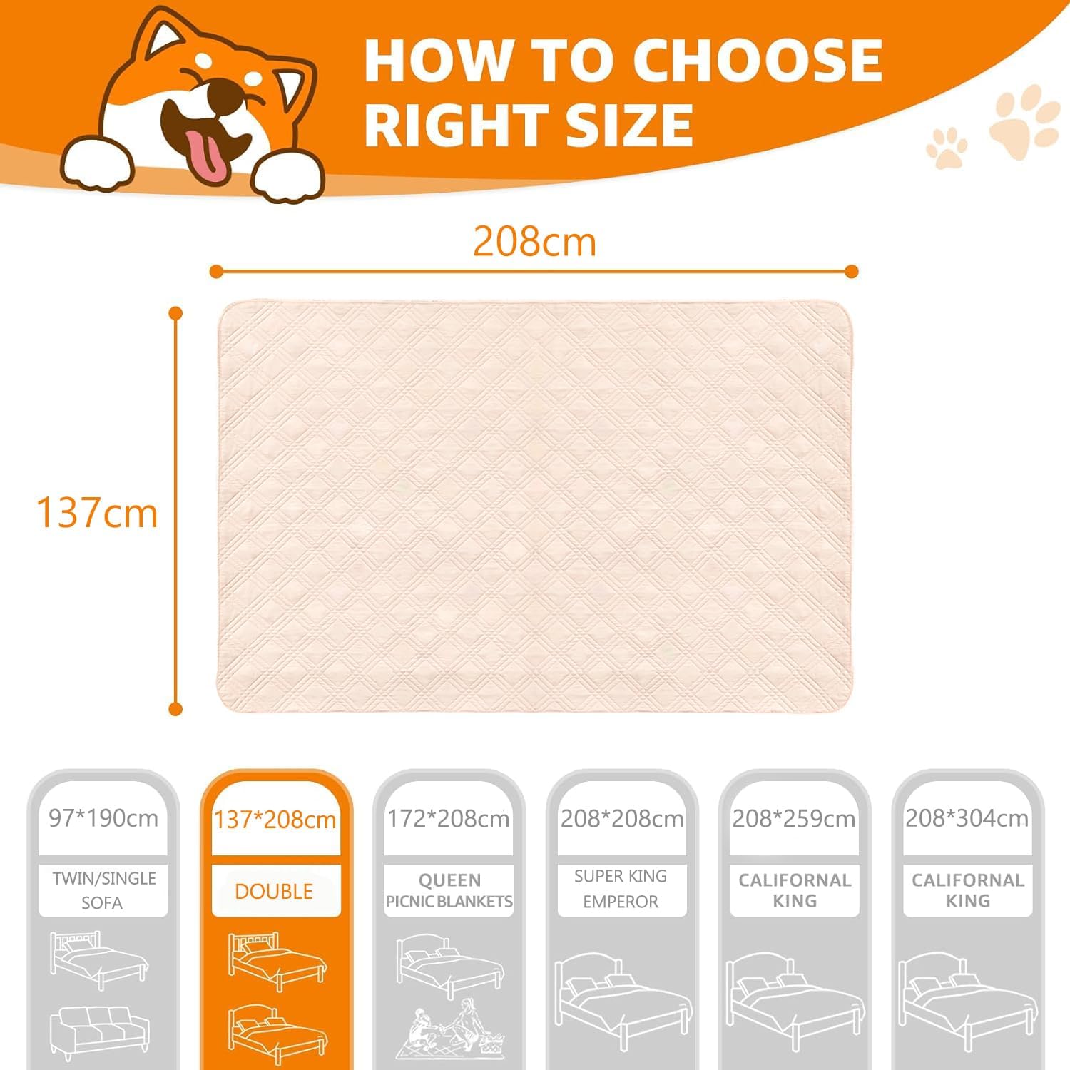 Thumbnail 5 de Waterproof Dog Bed Covers for Couch Protection – Water-Resistant Anti-Slip Soft Dog Pet Blanket (137x208cm, Brown)