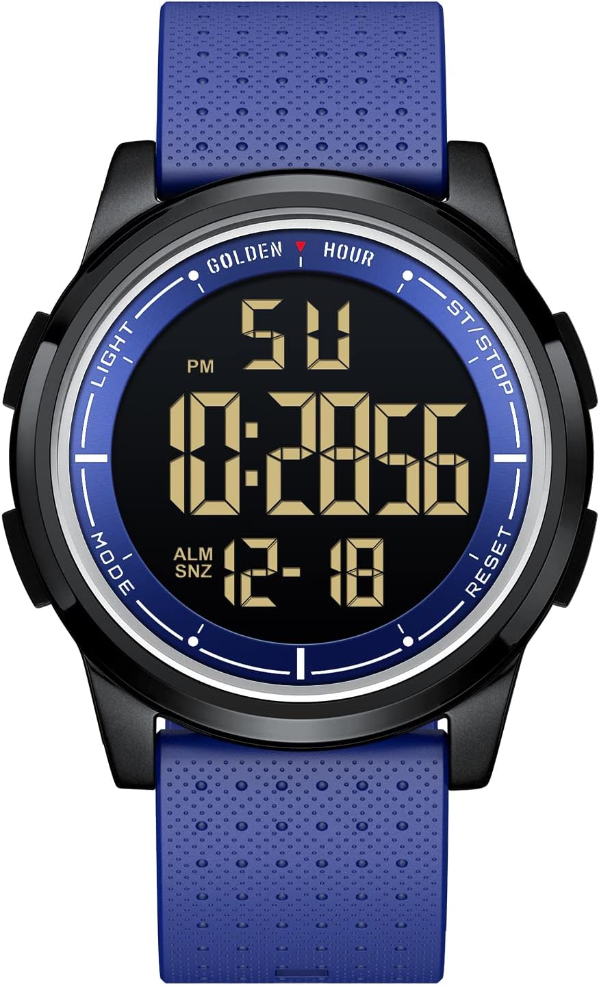GOLDEN HOUR Ultradünne Minimalistische Sportuhr – wasserdicht, helles Display, Weitwinkel-Gehäuse