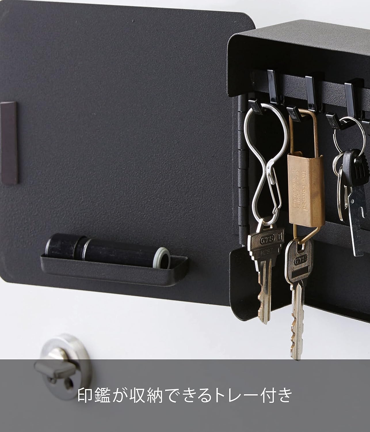 Detalle de 山崎実業 tower 4800 マグネットキーフック 2段 ブラック・可動式フック5個