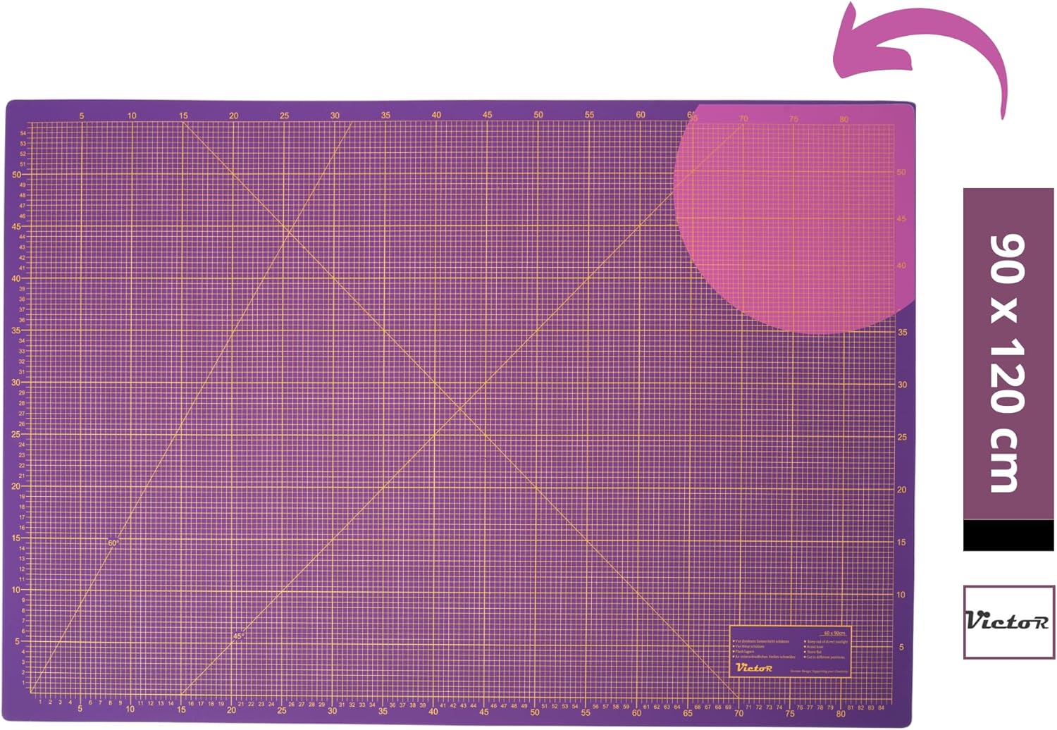 Thumbnail 2 de Schneidematte Violett Pink (90x120 cm), 3-lagig, selbstheilend – A0 Schneideunterlage fürs Basteln