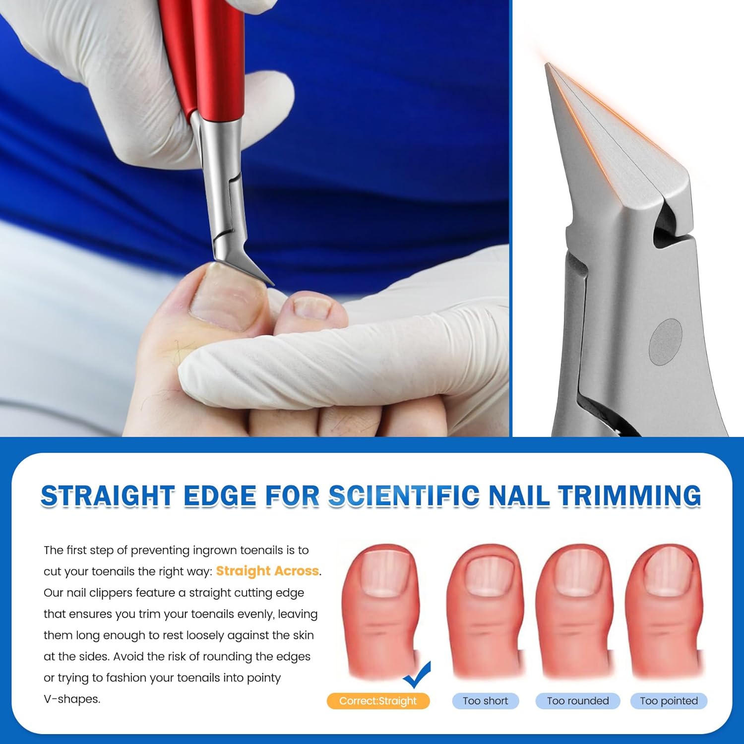 Detalle 2 de BEZOX Straight Blade Toenail Clipper for Thick Nails ✂
