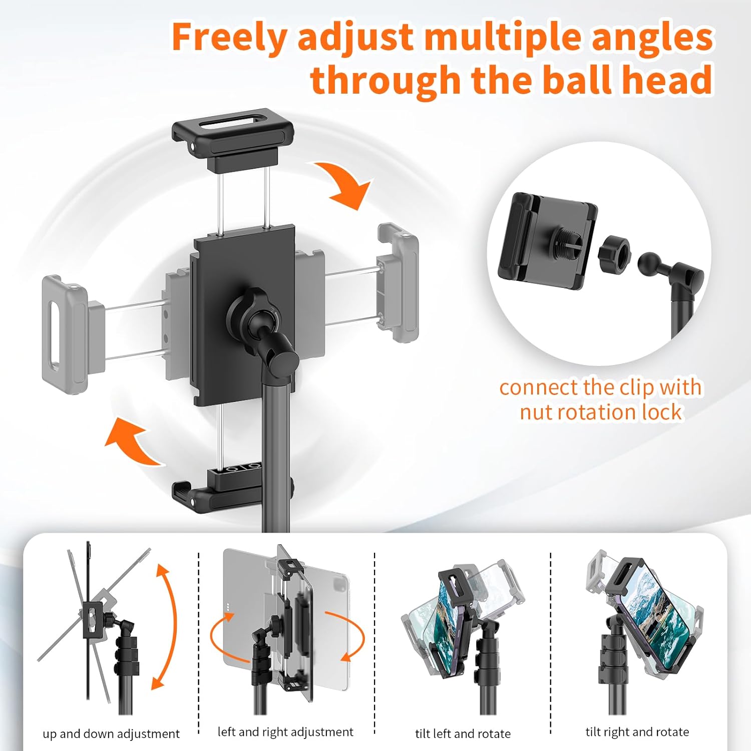 Thumbnail 2 de XXZU 72in Tablet Floor Stand Tripod for 4.7–13” devices