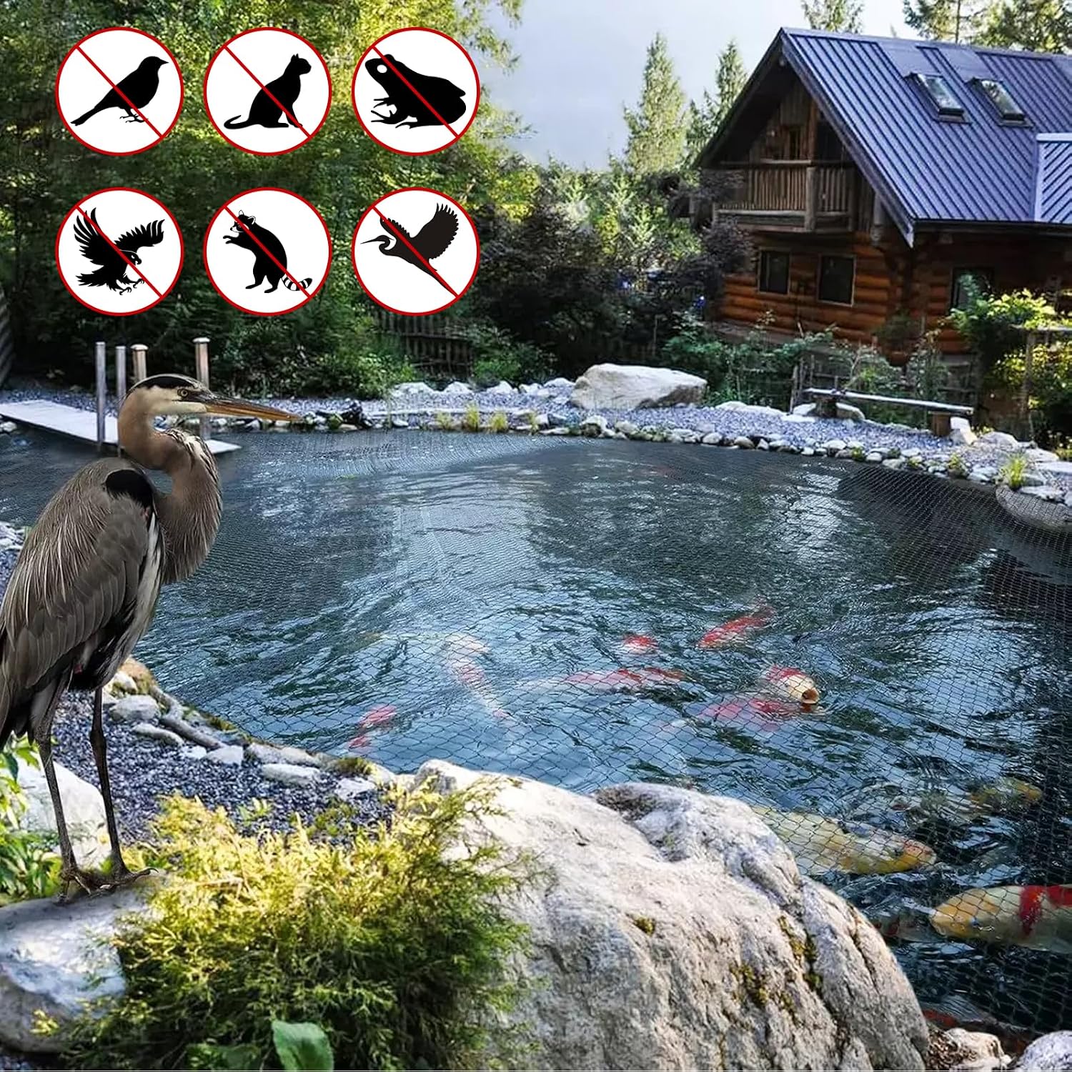 Thumbnail 5 de SHYICHENG Pond Netting 4m x 10m: Heavy-Duty UV-Resistant HDPE Cover with Pegs for Koi, Birds and Debris