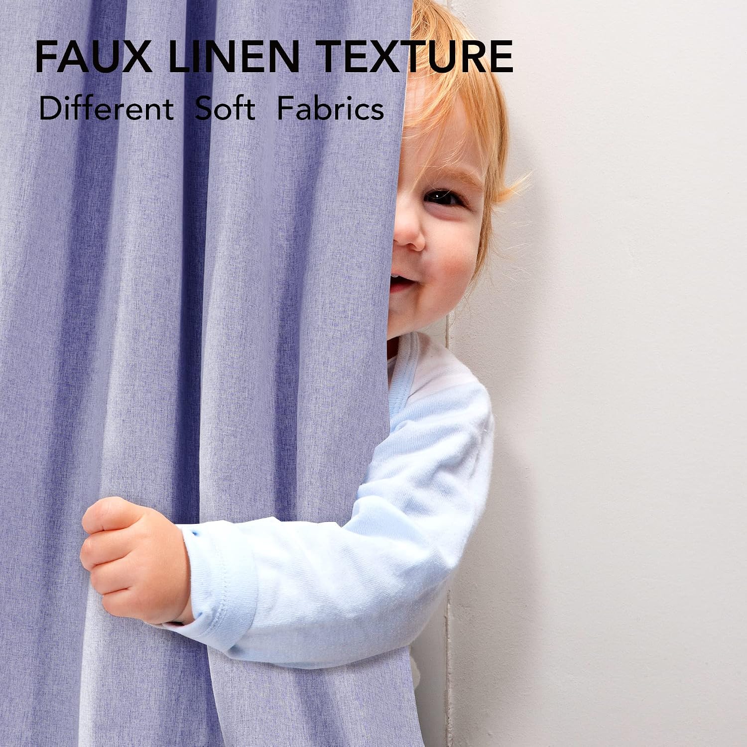 Detalle de Deconovo Total Blackout Faux Linen Eyelet Curtains, Purple (2 panels)